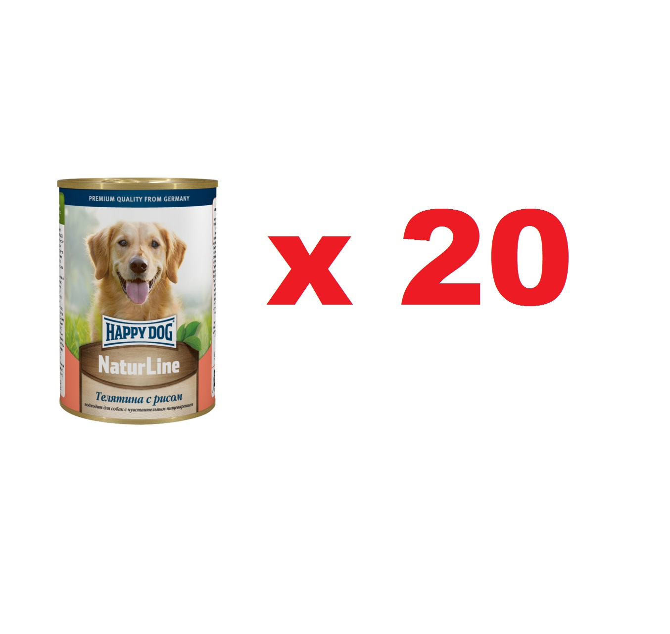 Хэппи Дог 410гр - Телятина/Рис - консервы для собак (Happy Dog) 1кор = 20шт