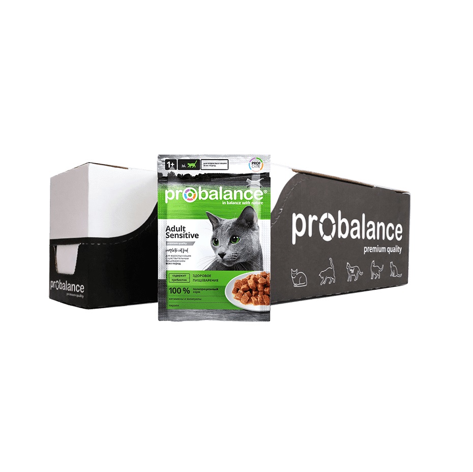 ПроБаланс 85гр пауч - Сенситив в Соусе, для кошек (ProBalance)  1кор = 25шт