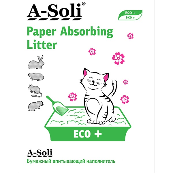 А-Соли бумажный впитывающий 12л (5,4кг) ЭКО+ Цветной/Классик (A-Soli)