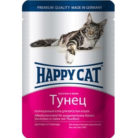 Хэппи Кэт пауч 100гр - Желе - Тунец (Happy Cat)