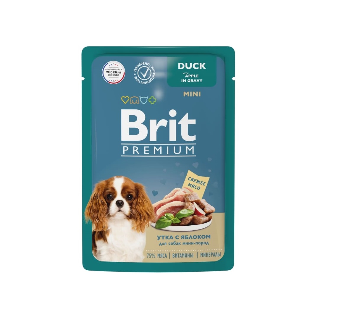 Брит 85гр - Утка/Яблоко - Соус - для Собак Мини (Brit Premium by Nature)