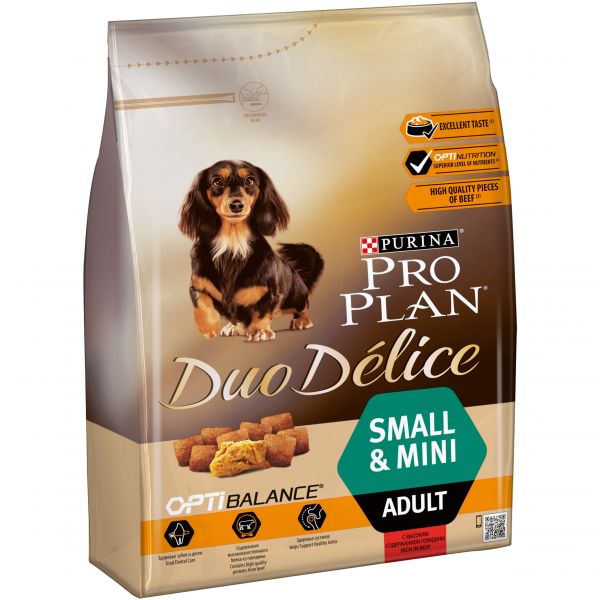 Проплан для собак мелких 2,5кг Дуо Делис - Говядина (Pro Plan Duo Delice)