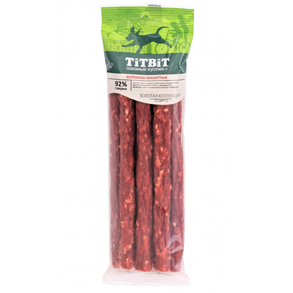Колбаски Пикантные 80гр - Говядина - для собак (TitBit)